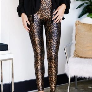 SPANX Cheetah Leather Leggings